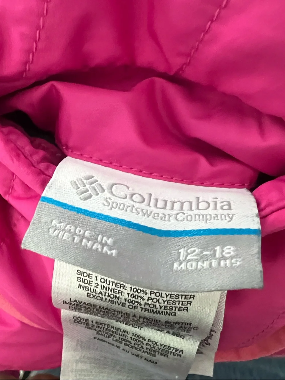 Columbia Girls' Bright Pink Puffer Jacket reversible